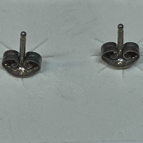 ZUNI NATIVE AMERICAN Handmade Beautiful Gemstone Inlay Elliptical Shape Earrings - Picture 3 of 7